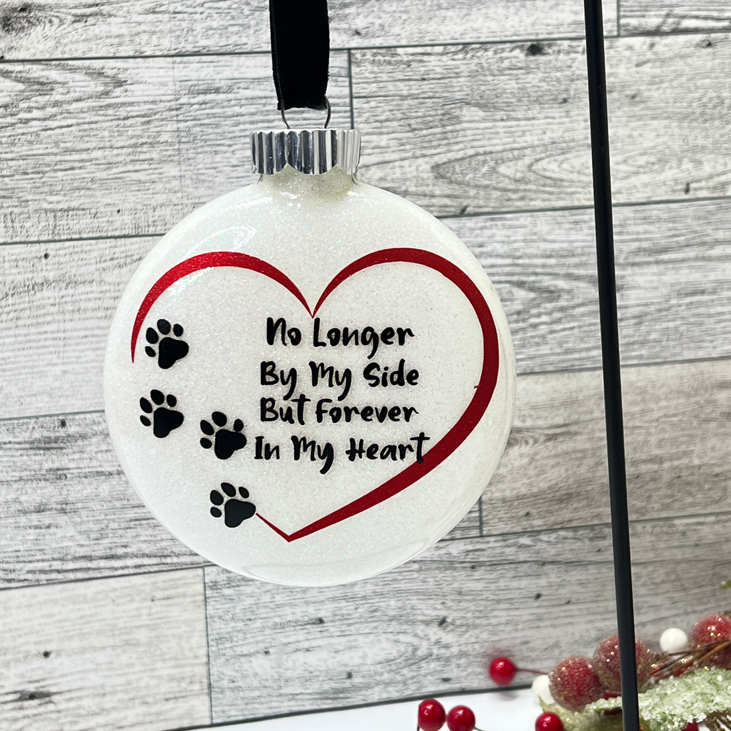 Dog Memorial Personalized 4" Glass Ornament