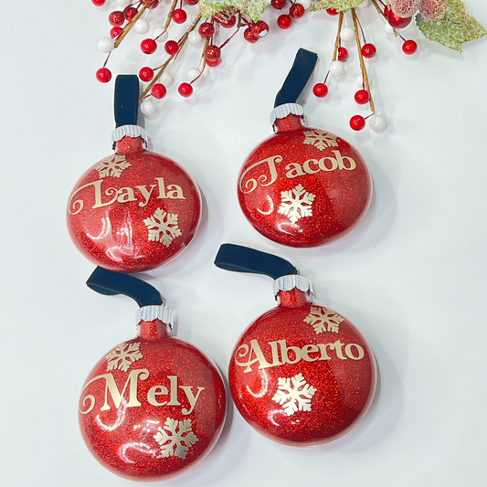 Set of 4, 3" Custom Ornament Set